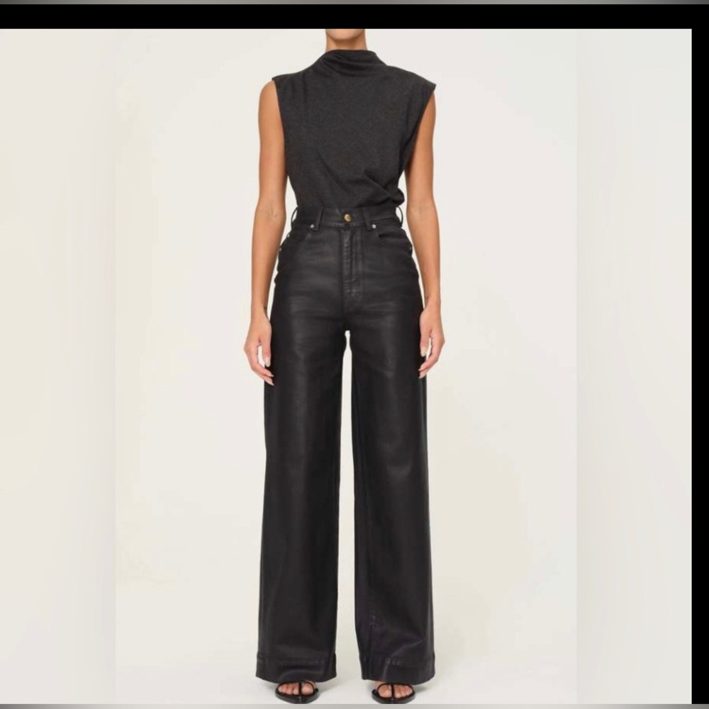 DL1961 Black Wide Leg Flare Jeans - Picture 5 of 9